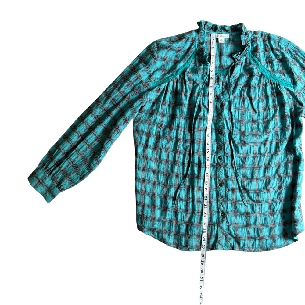 Sundance‎ Heather Highland Relaxed Fit Soft Button Front Blouse Top Size Medium - Picture 11 of 13